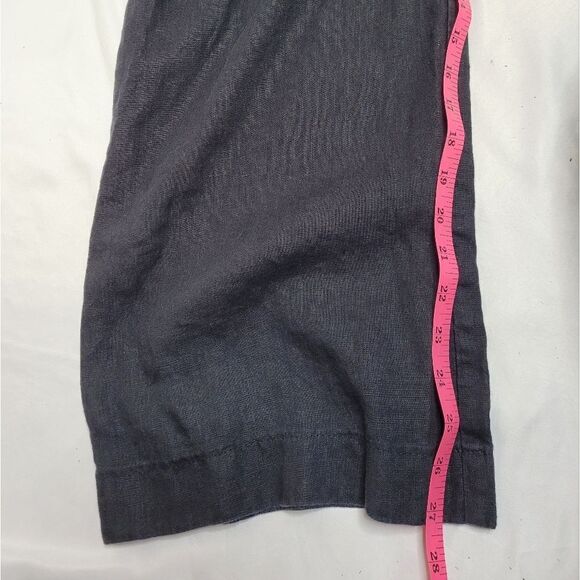 WHITE SAND black linen coastal grandma wide leg‎ pull on beach pants 46/M - Picture 10 of 10